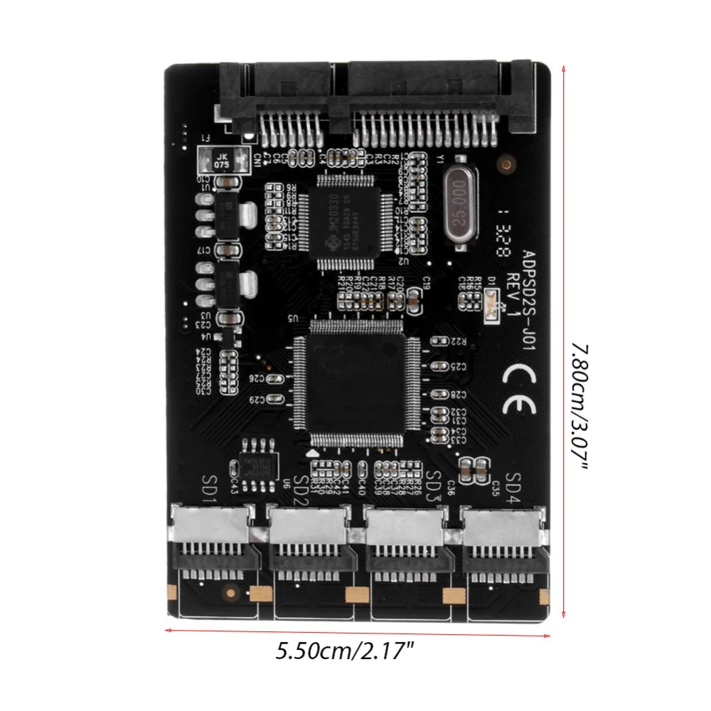 4 Micro SD/TF карты на SATA 22pin адаптер RAID Quad TF карта на SATA 2,5 конвертер
