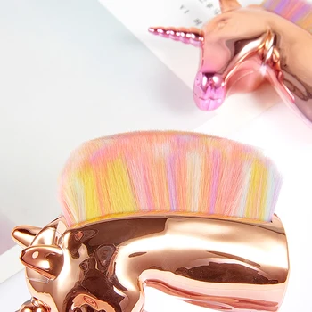 Unicorn Colorful Makeup Brushes With Synthetic Cosmetic Hair