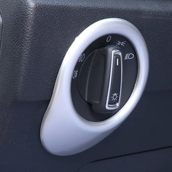 

For VW Volkswagen T-ROC 2017 2018 ABS Plastic Interior Head Light Lamp Switch Cover Trim 1pcs Car Styling Accessories