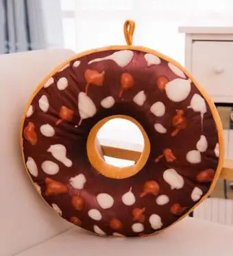 Творческий подушка в форме пончика подушки в Корейском стиле с геометрическим рисунком Подушка-подарок на день рождения - Цвет: D