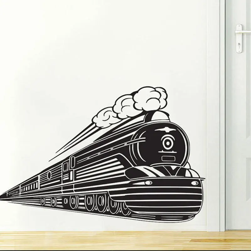 Steam Train Wall Sticker Home Decor Removable Living Room Children Kids