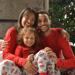 Рождественская домашняя женская одежда с красным принтом топы с длинными рукавами штаны с рисунком пижамы из двух частей комплект