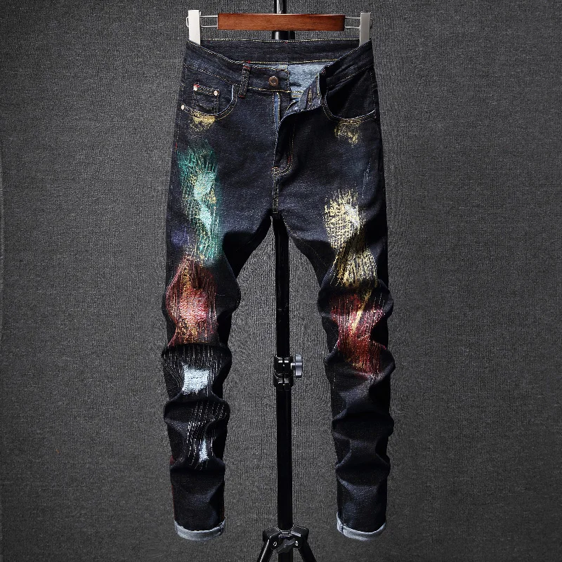 

Men Jeans Pants Pantacourt Homme Men'S Classic Calcas Masculino Black Skinny Hip Hop Joggers Fashion Marque De Luxe Vaquero