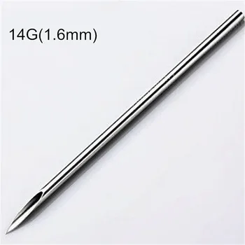 

10pcs Surgical Steel Tatto Piercing Needles Medical Tattoo Needles For Navel Nose/Lip/Ear Piercing 14g (1.6mm)