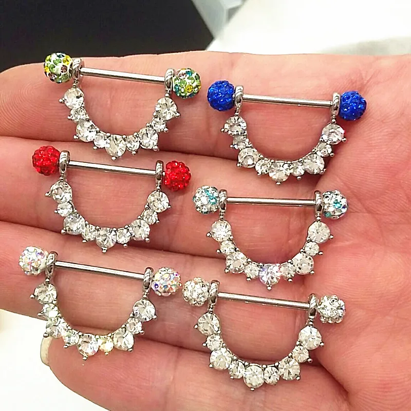 1pcs 316L Surgical Steel Barbell Piercing Nipple Ring Bar Body Jewelry