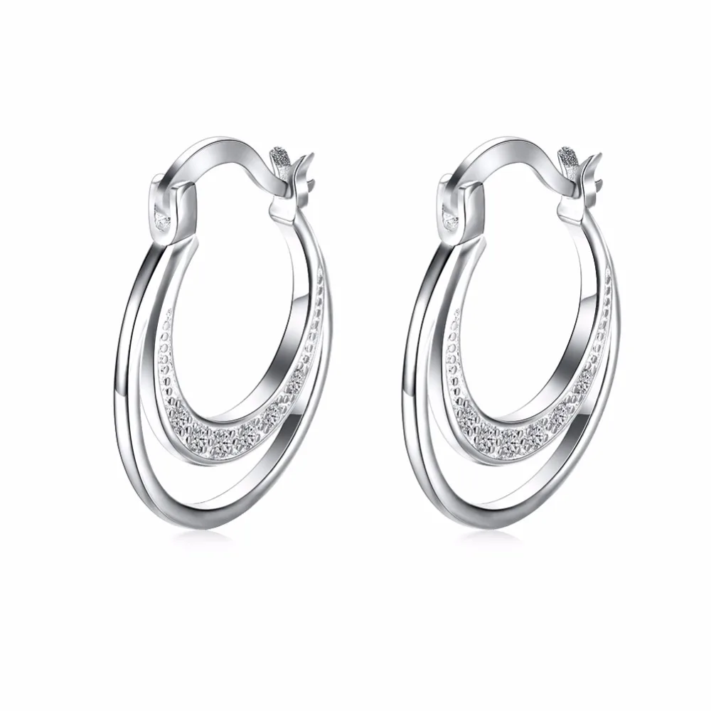 

Crescent Moon Round Creole Hoop Earrings for Women Silver Plated Big Earring European Brand Fashion Statement Jewelry Gifts