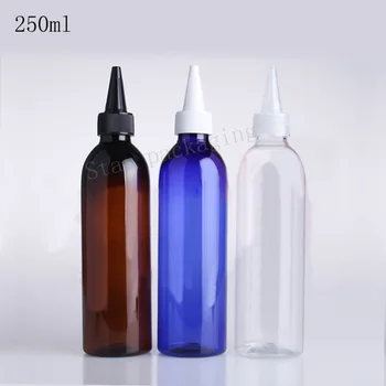 

40pcs 250ml multicolor Pointed mouth Plastic Cosmetic Containers Empty Parfum Oil Fragrance Travel Size Plastic Shampoo Bottles