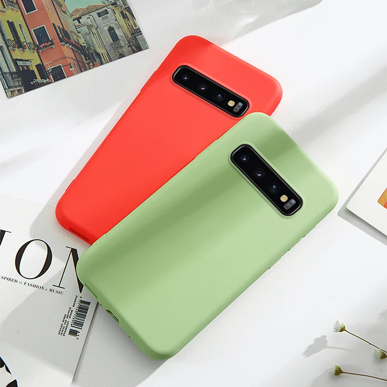 Жидкий силиконовый резиновый чехол для Samsung Galaxy S10E S10 S8 S9 Plus S7 Edge A7 J4 J6 2018 M10 M20 M30 A10 A20