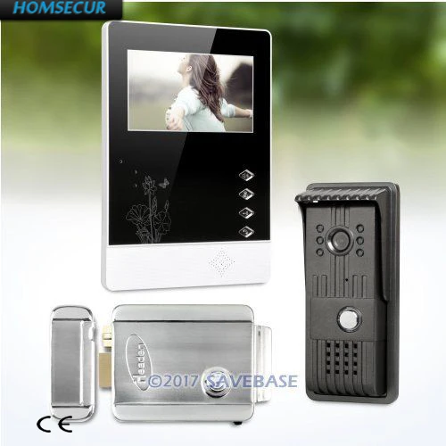 HOMSECUR 4.3inch Video Door Entry Phone Call System with IR Night Vision for House/ Flat 1V1+Electric Lock XC003+XM403 HOMSECUR 4.3inch Video Door Entry Phone Call System with IR Night Vision for House/ Flat 1V1+Electric Lock XC003+XM403