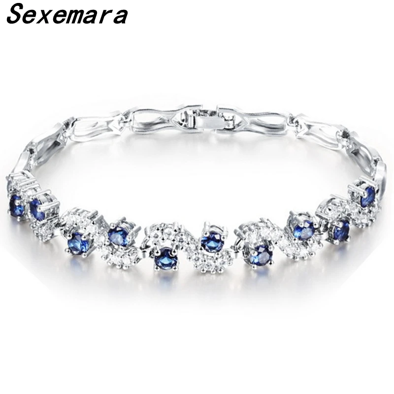 meidi Luxury AAA Cubic Zirconia Tennis Bracelets For Women Crystal Zircon Inlay Charms Bracelet Bride Wedding Jewelry | Украшения и