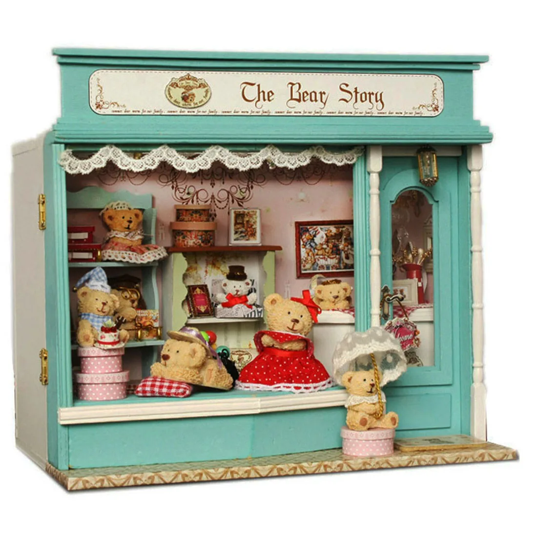 

Doll House DIY Miniature Dollhouse Model Wooden Toy Furnitures Casa De Boneca Dolls Houses Toys Christmas Gift The Bear Story
