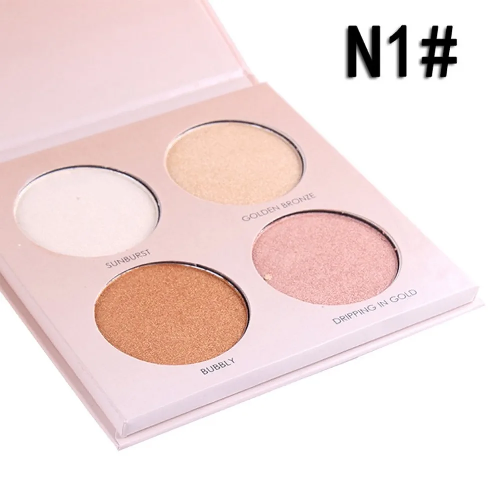 

4 colors Highlighter Powder Glow Kit iluminador maquillage Brighten Shimmer Shine Rainbow Pigment Highlighter Palette