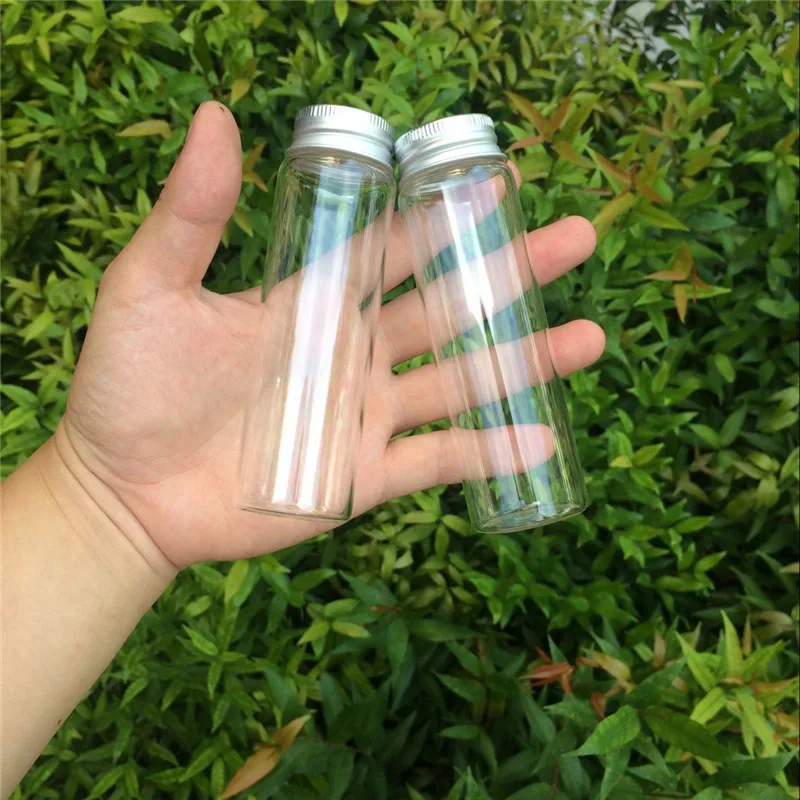 12 pcs 37x120 mm 90ml Aluminum Screw Cap Candy Bottles Wishing Stars Glass Bottles Decorative Jars Decorative Glass Containers 3