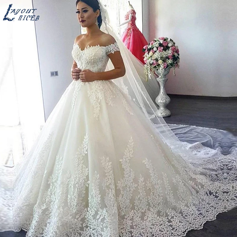 

SHJ223 Luxury Wedding Dress 2019 Wedding Veil A-Line Bridal Dress Sexy Robe De Mariee Mariage Vestido De Noiva