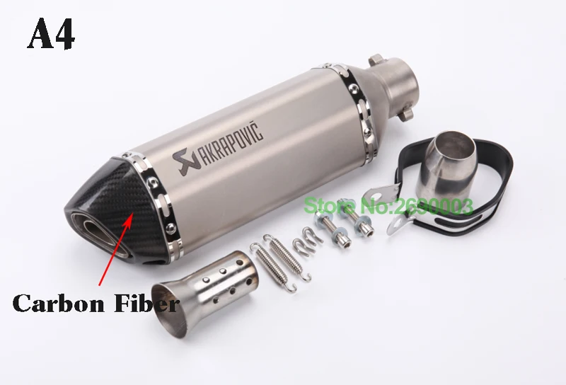 Мотоцикл Akrapovic лазерный логотип выхлоп из нержавеющей стали мотоцикл маленький шестиугольный Akrapovic мотоцикл глушитель с DB killer