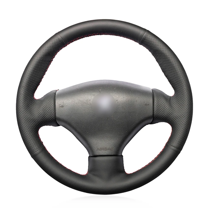 

Hand-stitched Black Artificial Leather Anti-slip Soft Car Steering Wheel Cover for Peugeot 206 1998-2005 206 SW 2003-2005 206