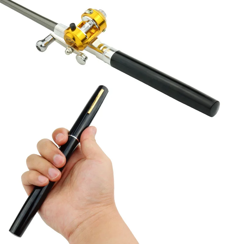 EMMROD Pen Fishing Rod Pen Fishing Rod 1M Can Pocket Mini Fishing Pole A