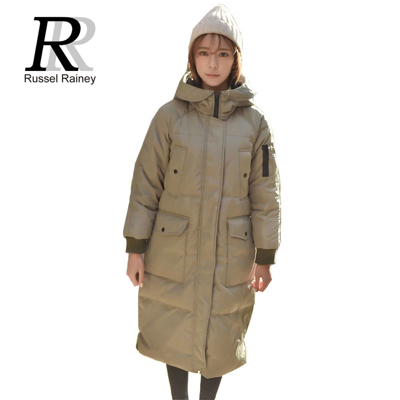 RR 2016 Women Winter Long Coats Outerwear New Arrival Solid Loose Parkas Fashion Lady Thick Warm Cotton-padded Jackets Coats