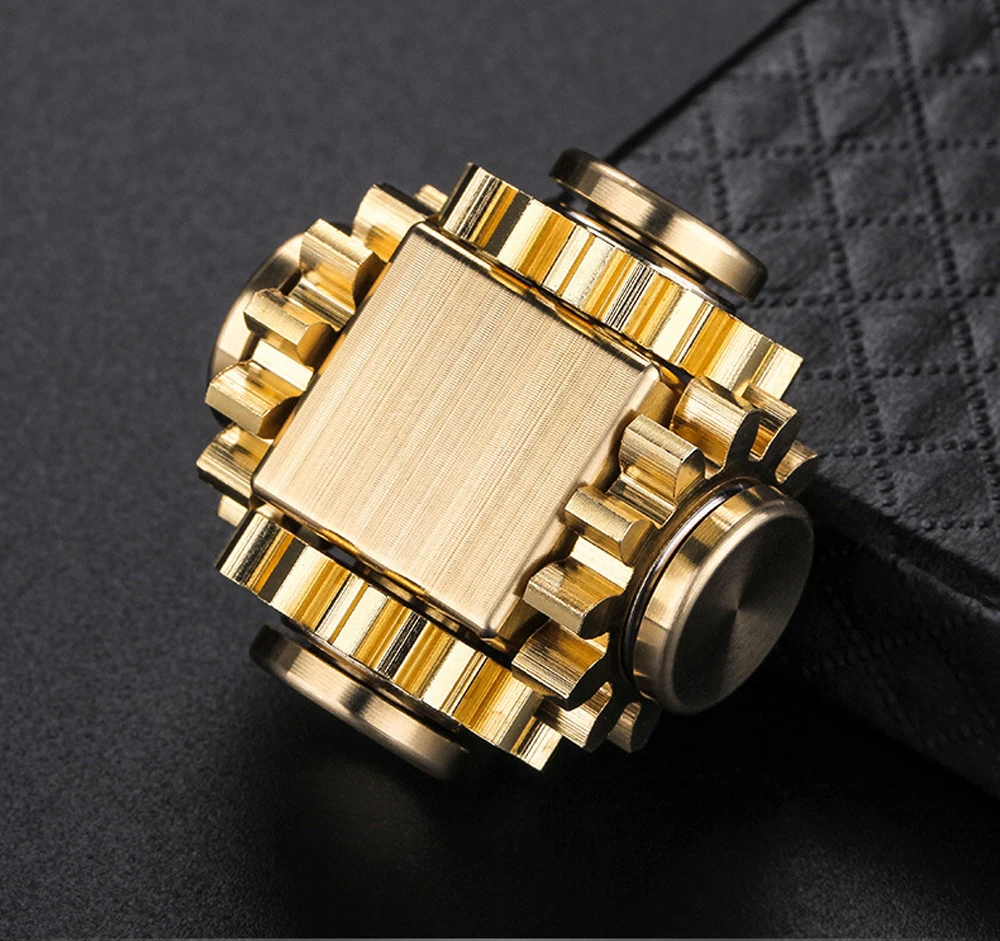 

FREELOVE 4 Series Gear Pure Brass Fidget Spinner/Fidget Cube, 6 x Disassemble R188 Silent Stainless Steel Bearing,2~4 minutes