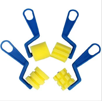 

4pcs/package yellow sponge brush seal sponge paint brush original plastic handle children's painting graffiti kids drawing toys