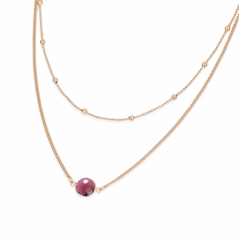 FAMSHIN модное ожерелье-чокер с натуральным кристаллом, 2 слоя, золотой цвет, Опаловый камень, подвеска, ожерелье для женщин, ювелирное изделие, 4 цвета