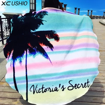 

XC USHIO Large 160cm Hawaii Round Beach Towel Thick 650g 100% Cotton Tapestry Bedspread Game Blanket Mat Swimming Bath Towel