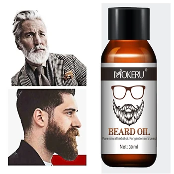 

1pc 30ml Mokeru 100% Natural Organic Beard Growth Oil For Men Beard Grooming Treatment Shiny Smoothing Beard Care