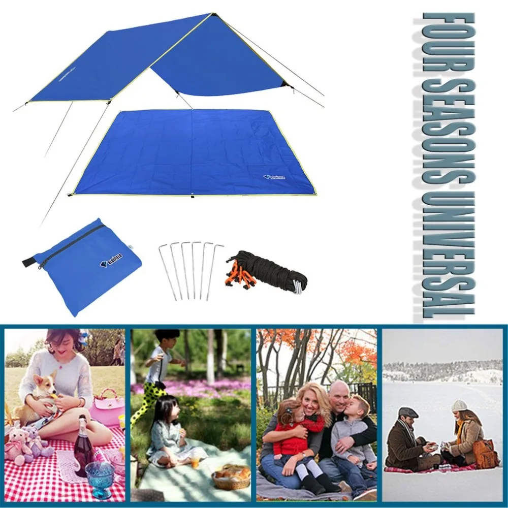 4-6 أشخاص خفيفة متعددة الوظائف للماء التخييم حصيرة قماش القنب خيمة البصمة حصيرة الأرض للخارجية تخييم التنزه نزهة