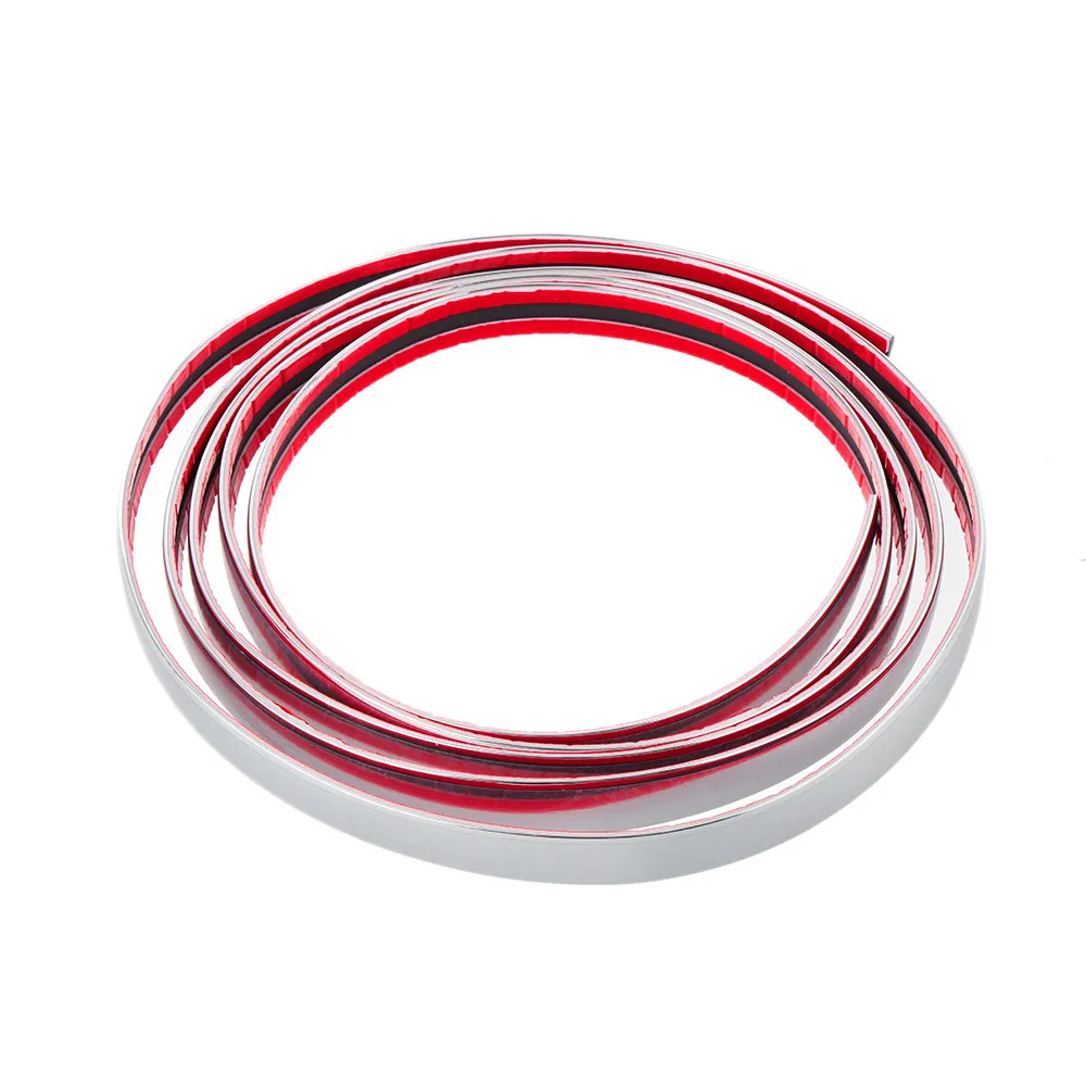 Car Chrome Styling Decoration Moulding Trim Strip Tape Auto DIY Body Bumper Protect Sticker 6mm 8mm 10mm 12mm 15mm 20mm Car Stickers Car Door Stickers