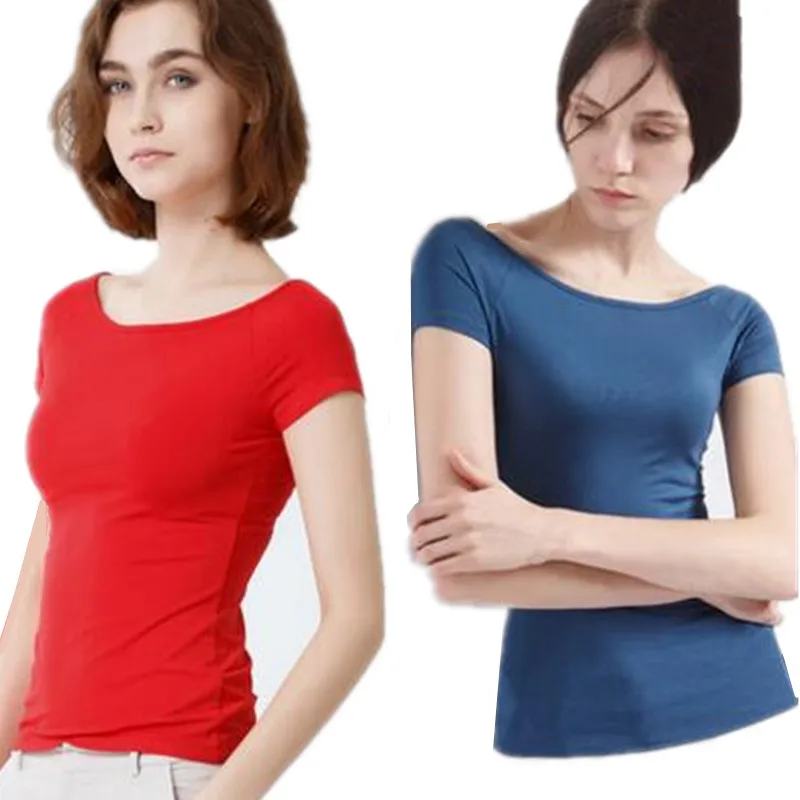 

Women slash neck elastic modal t shirt short sleeve high quality cotton t-shirts tops,sexy female tee big size shirts S-5XL 6XL