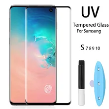 Ультрафиолет закаленное стекло для samsung S8 S9 S10 Plus Защита экрана для samsung Galaxy Note 8 9 S7 Edge с УФ жидкостью