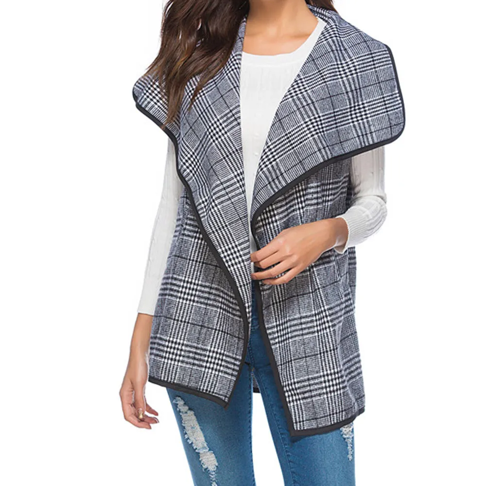 Long Vest Women 2015 Fashion Black Sleeveless Blazer Coat