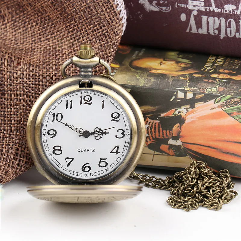 Cindiry Brand Vintage Bronze Doctor Who Style Fashion Quartz Pocket Watch Best Gift P30