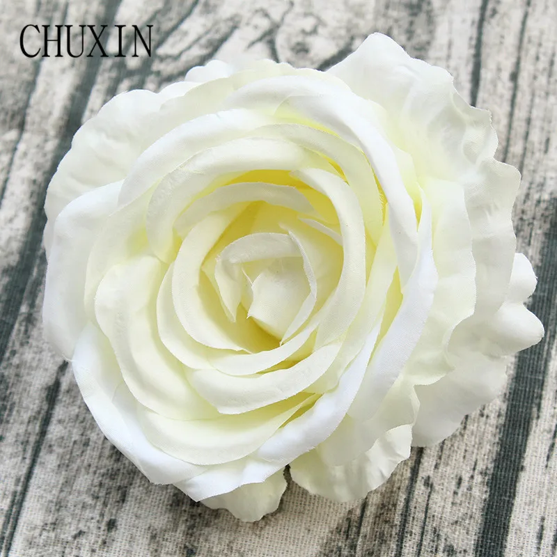 

13cm Happy rose artificial flower head home DIY handmade headdress garland making material wedding flower wall road lead decor