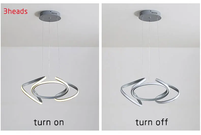 Современный светодиодный потолочный светильник для гостиной, спальни, столовой, потолочный светильник серого цвета