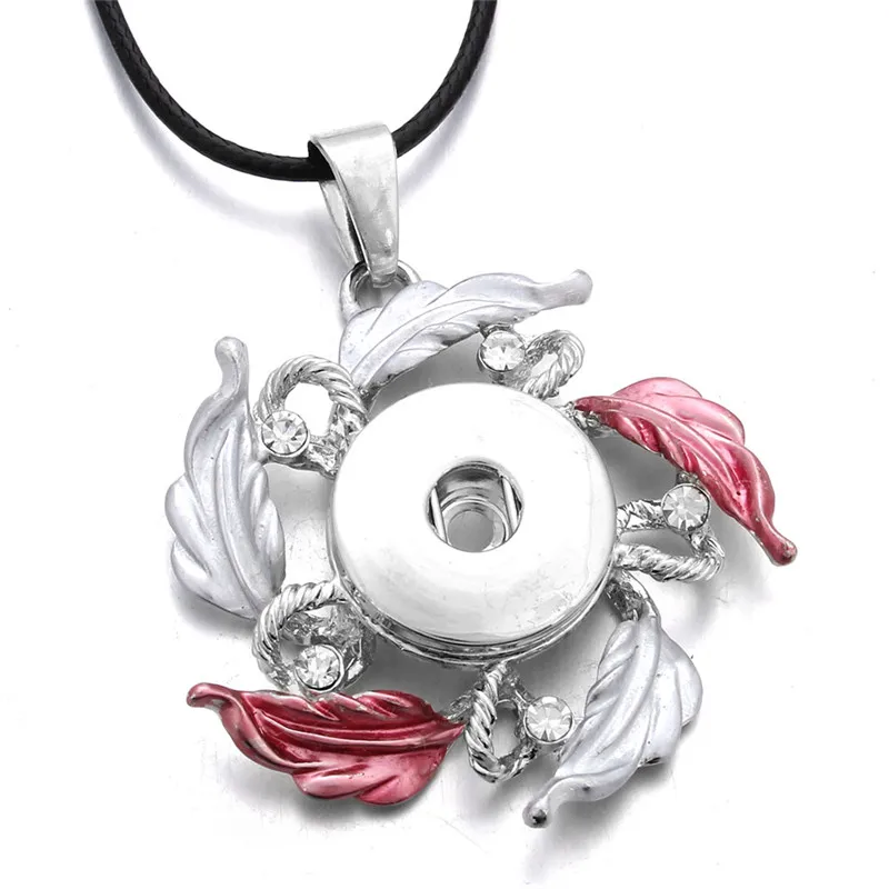 

New Snap Jewelry 18mm DIY Flower Snap Button Necklace For Women Pendant Necklaces For Women ZG250