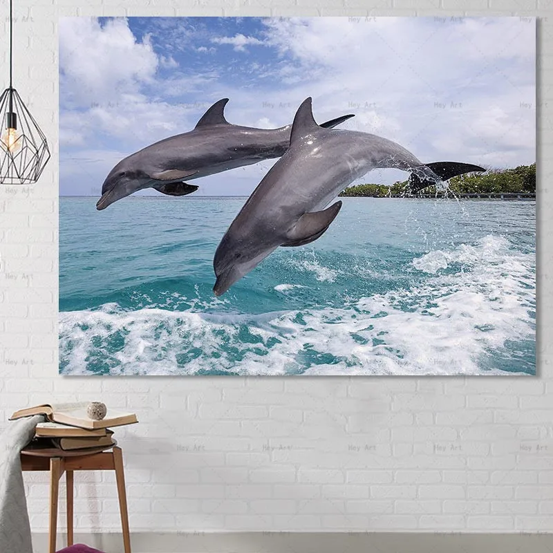 Decorative Pictures poster animal Print Dolphin Canvas Painting Frameless wall art for home decor Decorative Pictures poster animal Print Dolphin Canvas Painting Frameless wall art for home decor