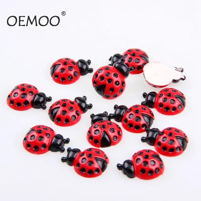 

5pcs/lot Mixed Colors ladybug Resin Animal Craft 20*26mm Flatback Resin Cabochon Ladybird For DIY Home Decoration