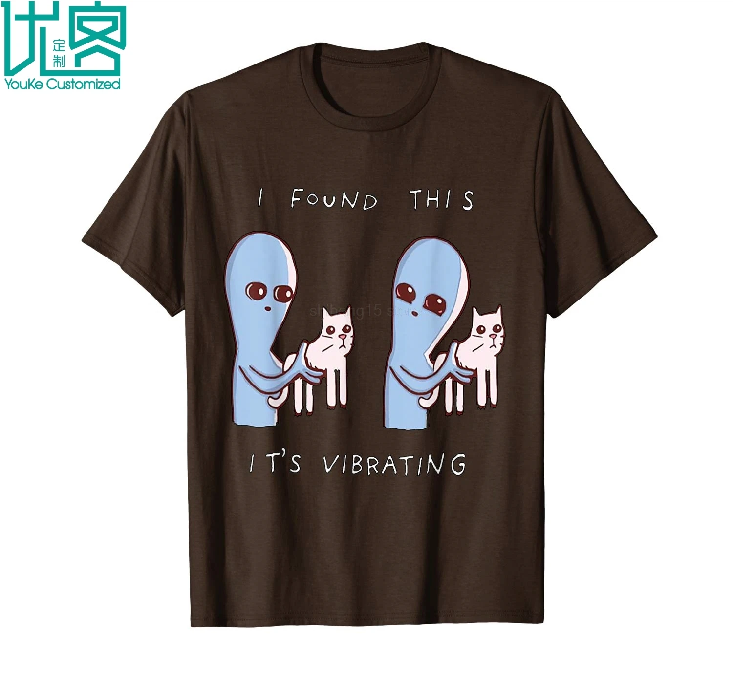 

I Found This It's Vibrating Alien With Vibrating Cat 2019 Summer Men's Short Sleeve T-Shirt