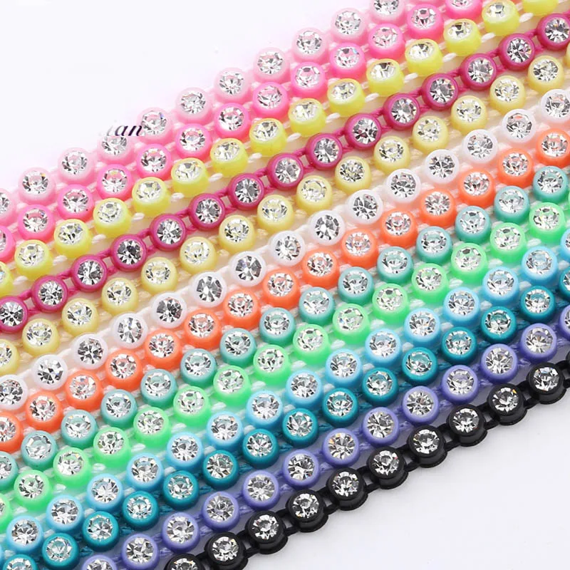 SS8 Plastic Crystal Rhinestone Banding Jewellery Making Accessories 10Yards/lot Crystal Rhinestone Banding Trim AM TAIDIAN