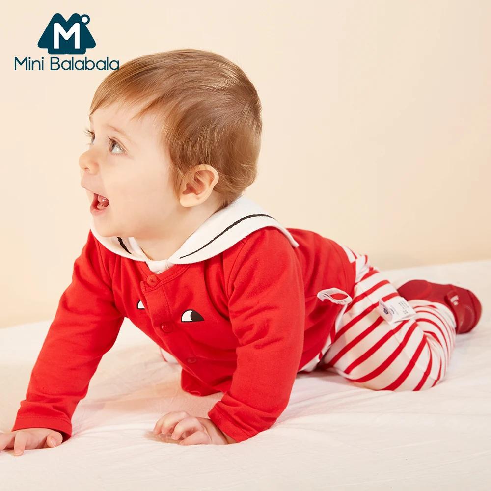 

Mini Balabala Baby Romper Long Sleeve Cotton Jumpsuit Pajamas One-Piece Newborn Infant Baby Girls Baby Boy Clothes with Cardigan