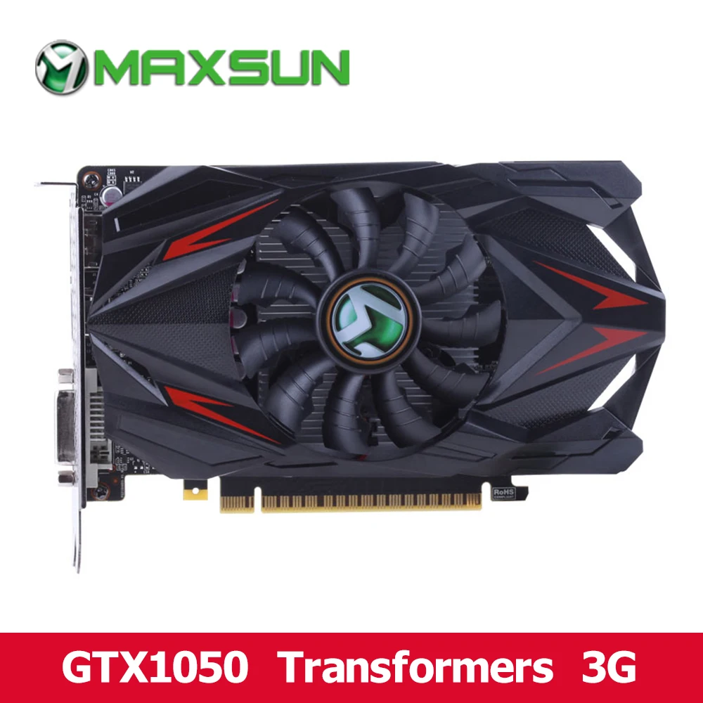 Новые MAXSUN NVIDIA GTX1050 Трансформеры 3g 1gddr видеокарта 7000 мГц 1392-1518 Frost зуб вентилятор