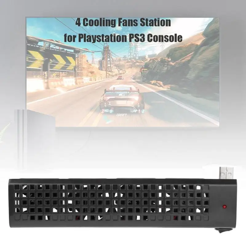ALLOYSEED игровая консоль хост Радиатор USB Охлаждающие вентиляторы двойной usb-хаб 4 вентилятора охлаждающая станция для sony Playstation 3 PS3(40 г/80 г