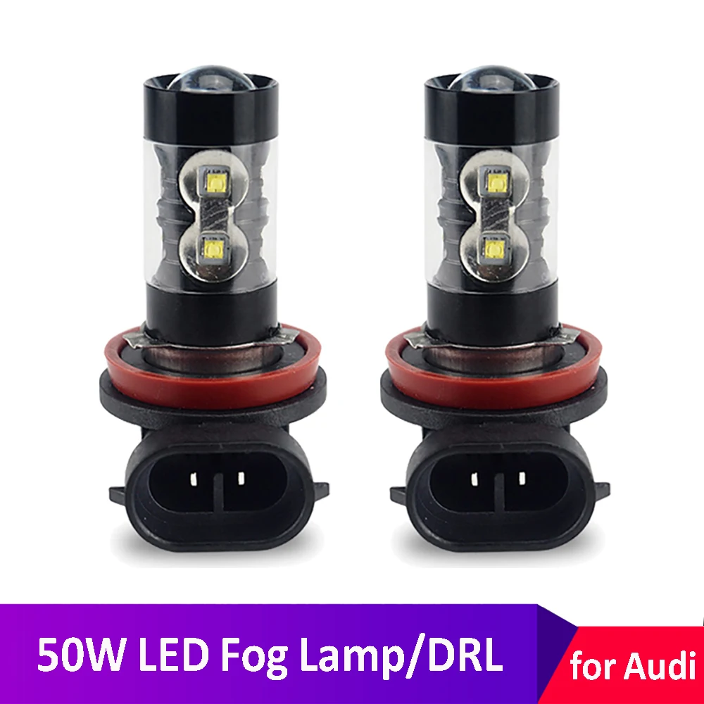 

H8 H11 LED Fog Lights Bulb H1 H3 H7 White 50W Daytime Running Lights For Audi A4 B8 B6 B7 A6 4F C6 C5 A3 8P 8V A5 A7 A8 Q3 Q5 Q7