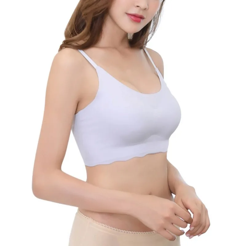 

Women Sexy Seamless Bra Solid Top Women Underwear Wirefree Sleep Bras With Removable Pads Tank Bras Newest