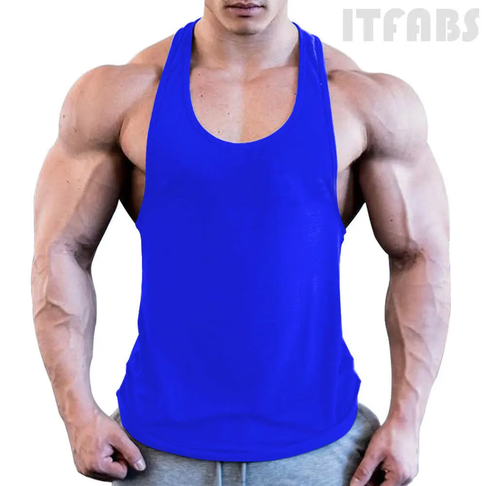 Homens musculação stringer tanque topo y-back gym workout esportes colete camisa roupas