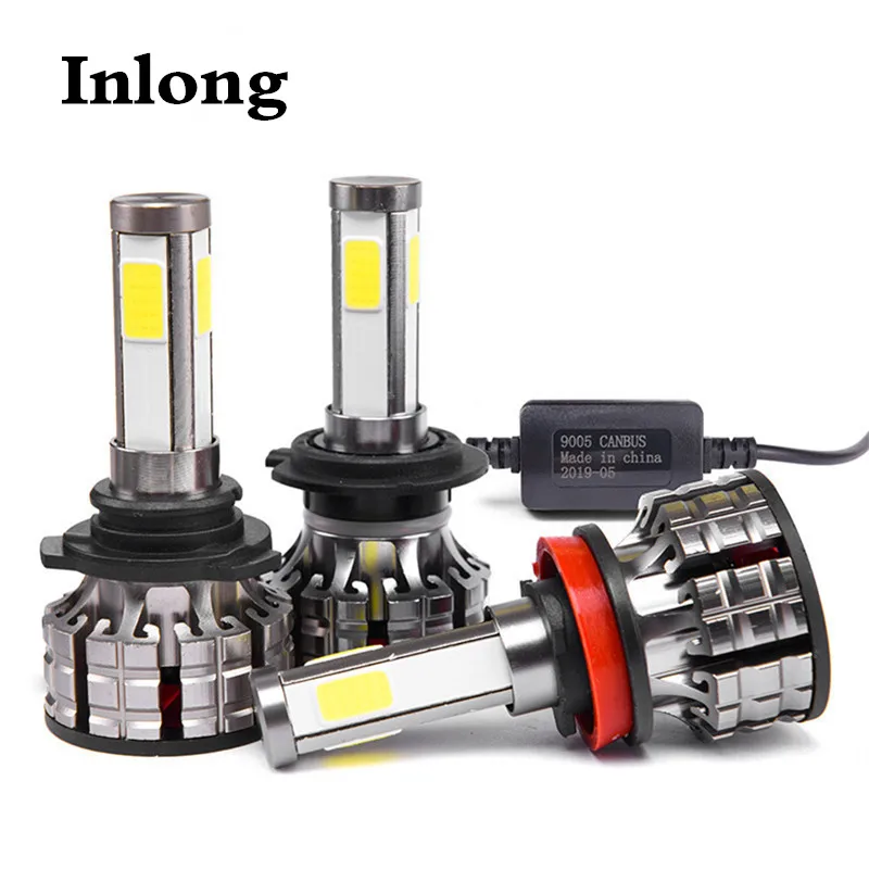 

Inlong H7 H4 Car Led Headlight 4 Sides No Error H11 Led Canbus Headlmp Bulbs H8 H9 HB3 9005 9006 80W 14000LM Auto Fog Lights 12V
