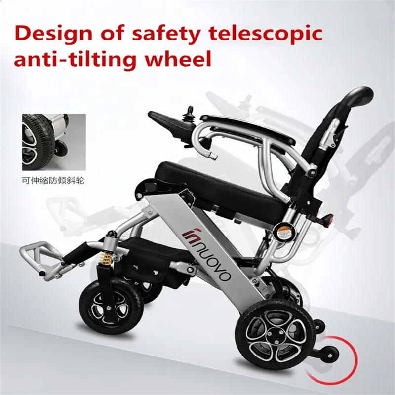 Portable Folding Electric Power Wheelchair with 10Ah lithium battery for disabled, elderly people