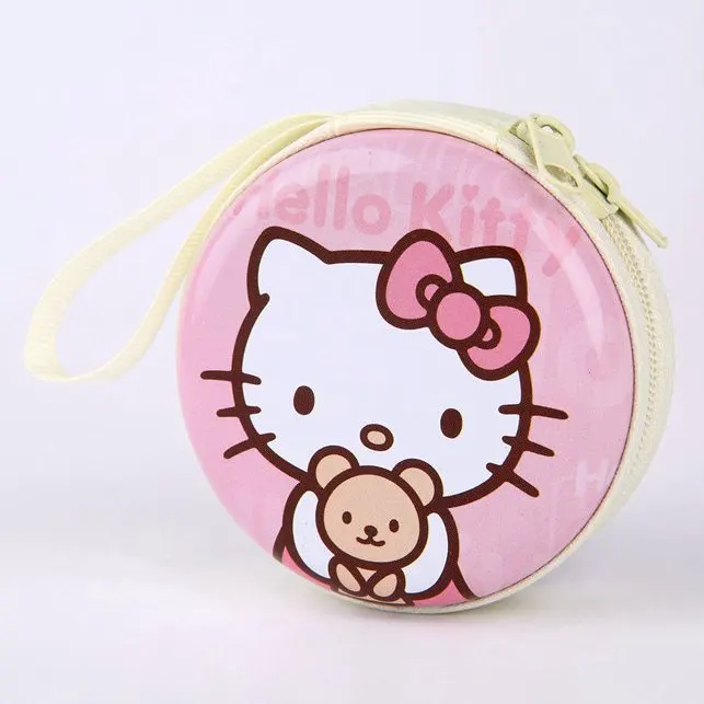 

Hello Kitty Cartoon Coin Purse Candy Color Children's Wallet Earphone Organizer Storage Box Headset For Gift