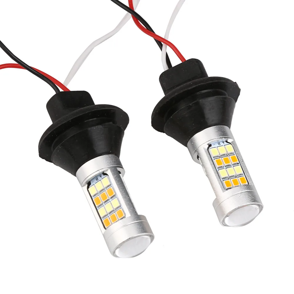 

Newest Hot Sale 2PCS 1156 P21W BA15S 50W 42SMD DRL Turn Signals Tail Reverse LED Light White/Amber Car Electronics Accessories